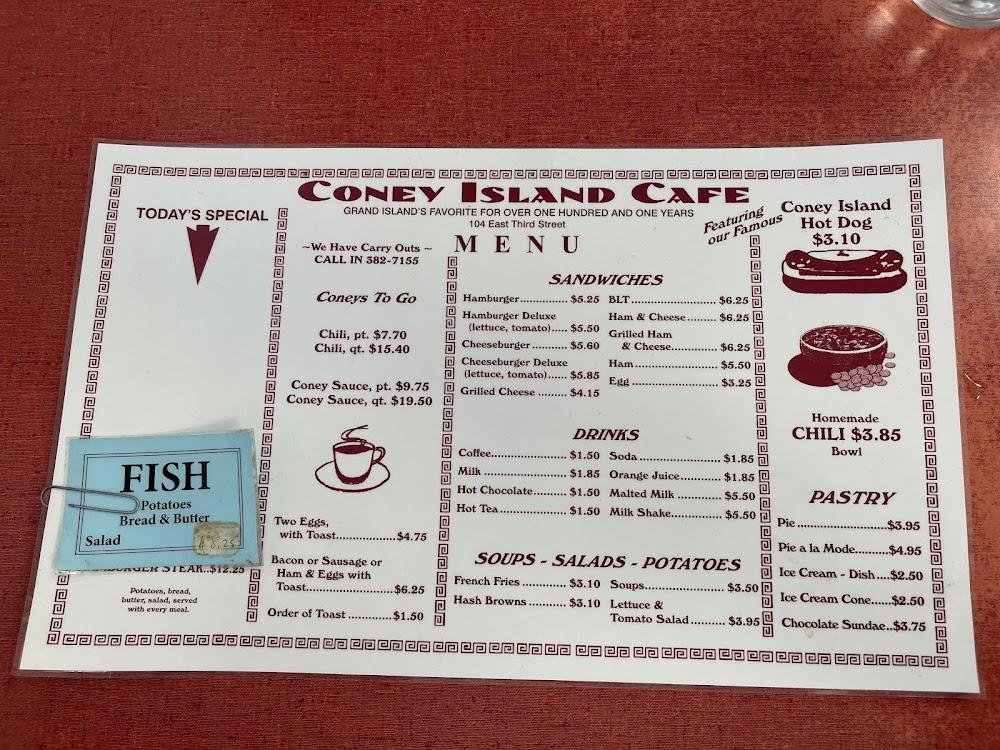 Coney Island Lunch Room Menu image 1